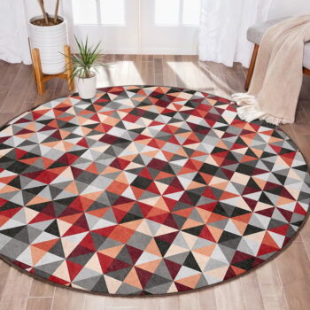 Červeno-sivý prateľný okrúhly koberec ø 100 cm Ignite – Mila Home – Obrázok 10