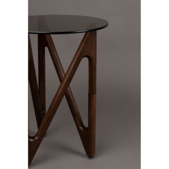 Okrúhly odkladací stolík so sklenenou doskou ø 40 cm Naia – Dutchbone - Image 4