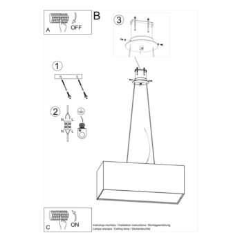Biele závesné svietidlo so skleneno-textilným tienidlom Gryfin Bis – Nice Lamps - Image 6