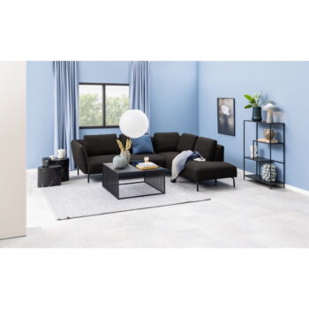 Čierne konferenčné stolíky v súprave 2 ks v dekore mramoru 48x33 cm Mice - Actona – Obrázok 9