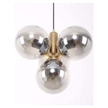 Sivé/v zlatej farbe závesné svietidlo so skleneným tienidlom ø 15 cm Hector – Squid Lighting - Image 3
