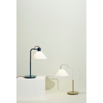Biela stolová lampa so skleneným tienidlom (výška 44 cm) Spot – Hübsch - Image 6