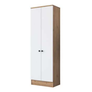 Biela/prírodná šatníková skriňa v dekore orecha 60x183 cm Theresa - Kalune Design - Image 2
