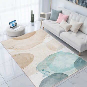 Krémovo-tyrkysový prateľný koberec 120x180 cm Puddle – Mila Home - Image 9