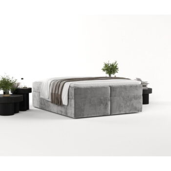 Sivá boxspring posteľ s úložným priestorom 160x200 cm Yoko – Maison de Rêve - Image 9