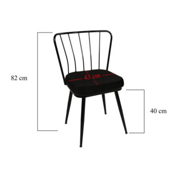 Čierne kovové jedálenské stoličky v súprave 2 ks Yildiz – Kalune Design - Image 6
