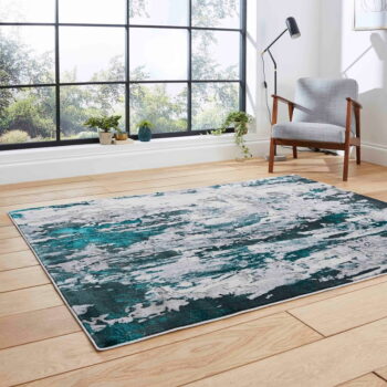 Koberec v petrolejovo-svetlosivej farbe 200x290 cm Apollo – Think Rugs - Image 5