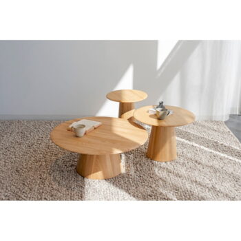 Okrúhly odkladací stolík z dubového dreva ø 40 cm Mushroom – Gazzda - Image 2