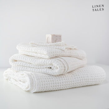 Biele uteráky a osušky v súprave 3 ks Honeycomb - Linen Tales – Obrázok 2