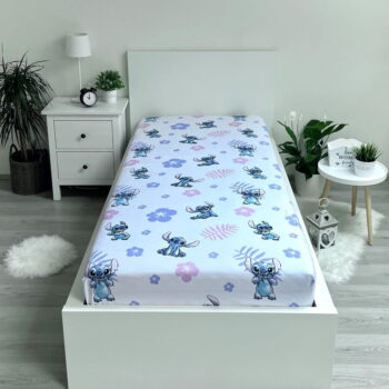 Napínacia bavlnená detská plachta na jednolôžko 90x200 cm Lilo and Stitch – Jerry Fabrics - Image 2