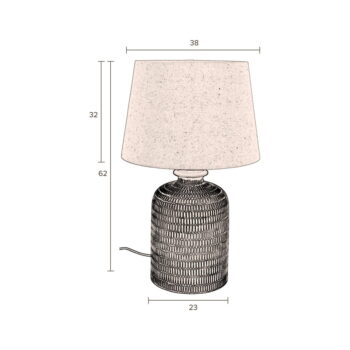 Béžová stolová lampa s ľanovým tienidlom Russel - Dutchbone - Image 2