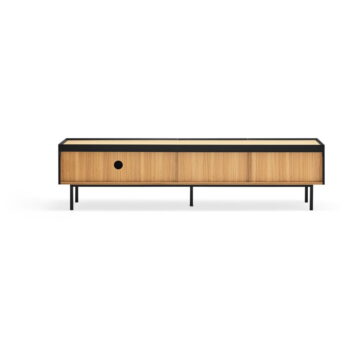 Čierny/v prírodnej farbe TV stolík v dekore duba 180x45 cm Arista – Teulat - Image 5