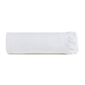 Biely pléd z recyklovanej bavlny 260x280 cm Honeycomb – Ixia – Obrázok 6