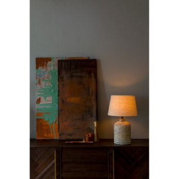 Béžová stolová lampa s ľanovým tienidlom Russel - Dutchbone - Image 10