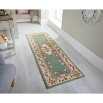 Zelený vlnený behúň Flair Rugs Aubusson, 67 x 210 cm – Obrázok 2