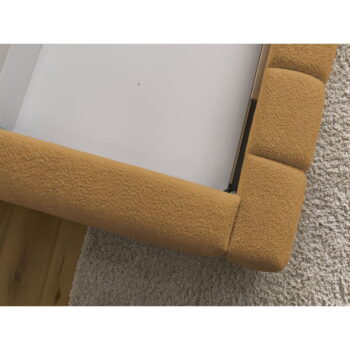 Čalúnená dvojlôžková posteľ s úložným priestorom s roštom 160x200 cm v horčicovej farbe Denali – Bobochic Paris - Image 6