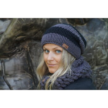 Ručne pletená čapica DOKE Stripes Beanie – Obrázok 5