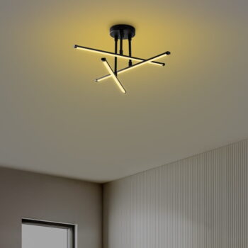 Čierne LED stropné svietidlo 26x51 cm Ledflower – Opviq lights - Image 6
