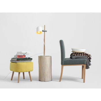 Stolová lampa v bielej a prírodnej farbe s kovovým tienidlom (výška 65 cm) Olof – CustomForm – Obrázok 6
