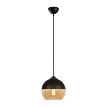 Závesné svietidlo v okrovožltej a čiernej farbe so skleneným tienidlom ø 20 cm Camini – Opviq lights - Image 2