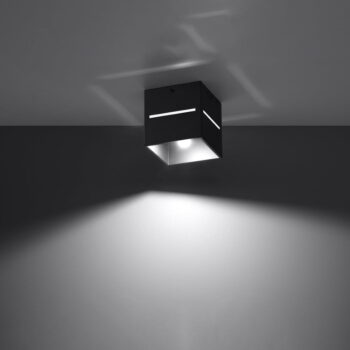 Čierne stropné svietidlo s kovovým tienidlom 10x10 cm Lorum – Nice Lamps - Image 3