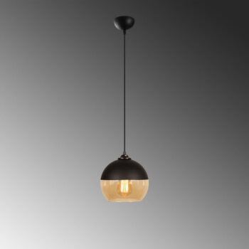 Závesné svietidlo v okrovožltej a čiernej farbe so skleneným tienidlom ø 20 cm Camini – Opviq lights - Image 4
