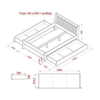 Zásuvka pod posteľ 180x200 cm v prírodnej farbe Tonja – Olivia Living – Obrázok 4
