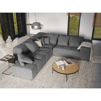 Sivý zamatový vankúš k modulárnej pohovke Rome Velvet - Cosmopolitan Design – Obrázok 5