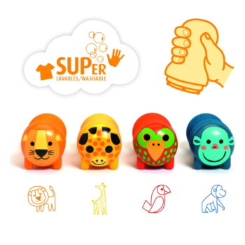 Detské pečiatky v súprave 4 ks Safari zvieratká - Djeco - Image 2