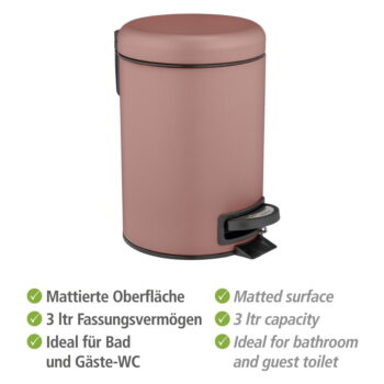 Pedálový oceľový odpadkový kôš 3 l Leman - Wenko – Obrázok 5