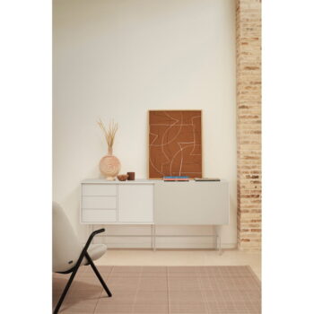 Béžovo-krémová nízka komoda s posuvnými dverami 180x91 cm Nube – Teulat – Obrázok 2