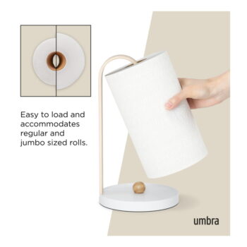 Biely drevený stojan na papierové utierky ø 17 cm Bellwood – Umbra - Image 9