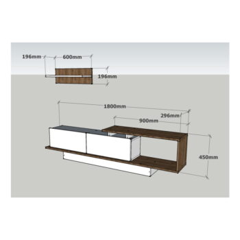 Biela/prírodná TV súprava 180x55 cm Asos – Woody Fashion - Image 2