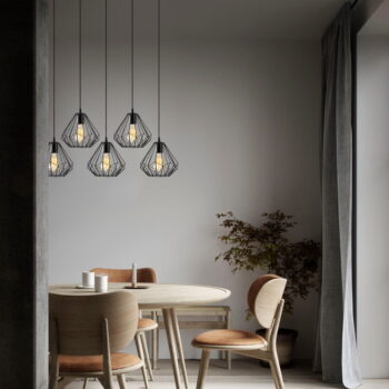Čierne závesné svietidlo s kovovým tienidlom Diamond – Opviq lights - Image 3