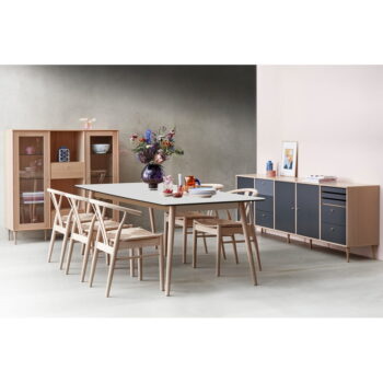 Rozkladací jedálenský stôl s čiernou doskou v čierno-prírodnej farbe 90x165 cm Meza – Hammel Furniture - Image 3