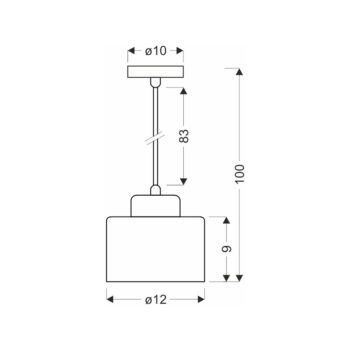 Čierne kovové závesné svietidlo ø 12 cm Olena - Candellux Lighting - Image 4