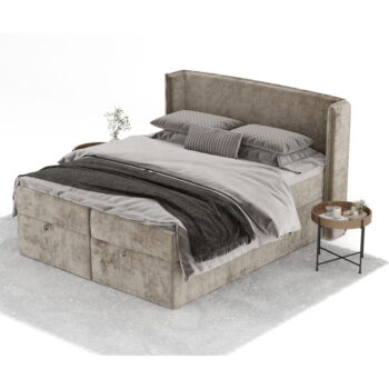 Béžová boxspring posteľ s úložným priestorom 200x200 cm Passion – Maison de Rêve - Image 8