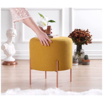 Taburet v horčicovej farbe Copper – Artie – Obrázok 4