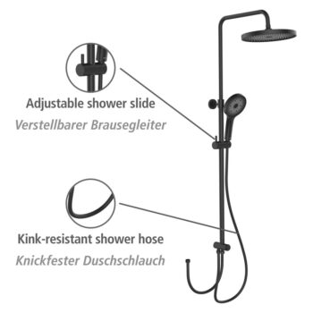 Čierny sprchový set z nerezovej ocele 120 cm Soft Water - Wenko – Obrázok 9