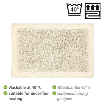 Krémovobiela textilná kúpeľňová predložka 60x90 cm Sidyma – Wenko - Image 5