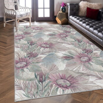 Fialovo-sivý prateľný koberec 160x230 cm Dusty Flowers – Mila Home - Image 10
