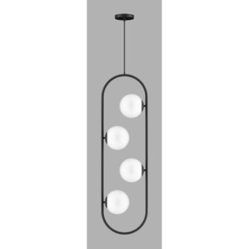 Čierne závesné svietidlo so skleneným tienidlom Club – Squid Lighting - Image 2