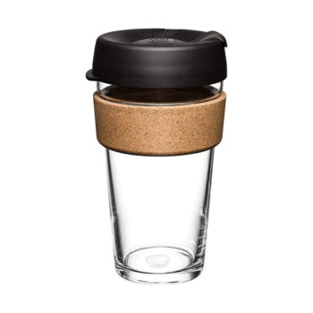 Čierny/hnedý cestovný hrnček 454 ml Brew Cork Black L – KeepCup
