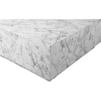 Biely konferenčný stolík v dekore mramoru 100x100 cm Vito - Støraa - Image 3