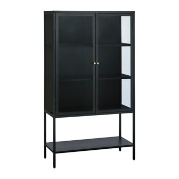 Čierna kovová vitrína 90x160 cm Carmel – Unique Furniture – Obrázok 2