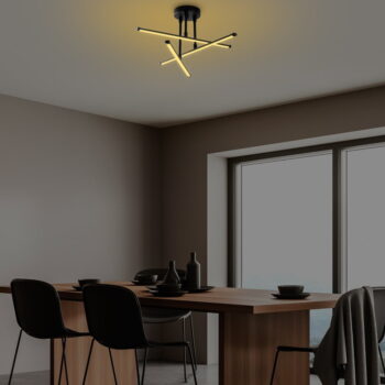 Čierne LED stropné svietidlo 26x51 cm Ledflower – Opviq lights - Image 5