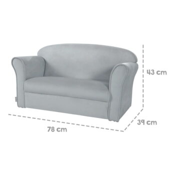 Svetlosivá zamatová detská pohovka 78 cm Lil Sofa – Roba - Image 6