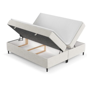 Krémovobiela boxspring posteľ s úložným priestorom 140x200 cm Araya – Maison de Rêve - Image 11