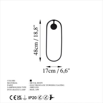 Čierne LED nástenné svietidlo Can – Opviq lights - Image 6