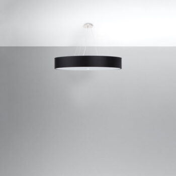 Čierne závesné svietidlo s textilným tienidlom ø 90 cm Herra – Nice Lamps - Image 4